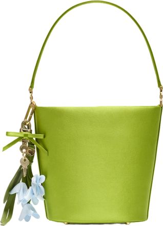 Self Portrait Satin-Finish Bucket Bag with Magnetic Closure and Removable Charm