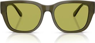 Diesel 56mm Square Sunglasses in Solid Green /Light Green at Nordstrom