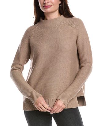 Fort&eacute; Cashmere Garter Funnel Neck Sweater