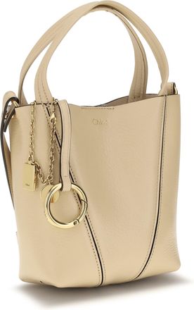 Chlo&eacute; Womens Spin Shoulder Bag Petal Beige Calf Leather Bos Taurus