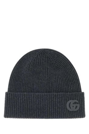 Gucci Dark Grey Textured Beanie Hat