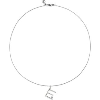Monica Vinader Lab Grown Diamond Initial Pendant in Sterling Silver E at Nordstrom