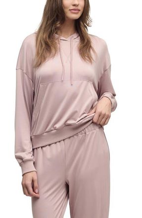 Barefoot Dreams Butterchic Crop Hoodie in Teaberry at Nordstrom, Size X-Large