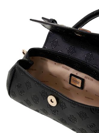 Guess Womens Handbag Black Logo Polyurethane Bags - Handbags