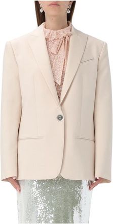 Philosophy di Lorenzo Serafini Tropical Wool Stretch Jacket - Dames - Blazers - Beige - XS - Wol - Jassen