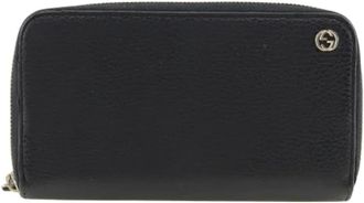 Gucci Tweedehands leren portemonnees - Dames - Vintage Accessoires - Zwart - ONE Size - Leer - Vintage