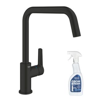GROHE Grifo De Cocina Grohe Start Ca&ntilde;o Alto Negro Mate + Limpiador Grohclean