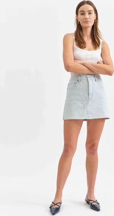 Daze Denim Malibu Mini Skirt In Blue Bell Stripe