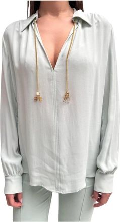 Elisabetta Franchi Camicia - Dames - Blouses - Groen - L - Overhemden