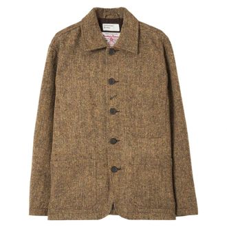 Universal Works Jassen, Heren, Bruin, XL, Wol, OG Bakers Chore Jacket