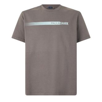 Paul & Shark Cotton T-shirt with print - male - Paul & Shark - T-Shirts - Gray - L - Tops