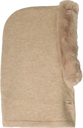 Liu Jo Accessoires, Dames, Beige, ONE Size, Cagoule Con Fur Beanie