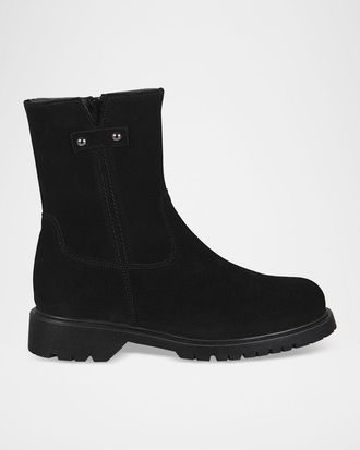 La Canadienne Hogan Shearling-Lined Suede Booties