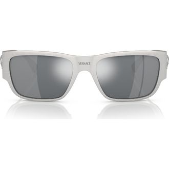Versace 56mm Square Sunglasses in Silver at Nordstrom