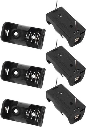 OEM E-ambar - Portapilas De Pl&aacute;stico Para 6 Pilas De Bot&oacute;n Aa De 1/2 Pulgada - Negro