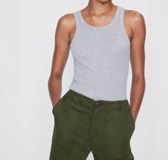 Kule Ribbed Lenny Tank In Heather Grey