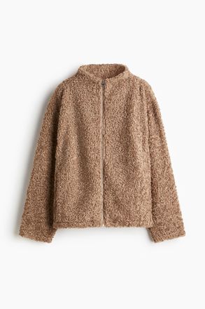 H&M Oversized Jacke aus Teddyfleece - Beige