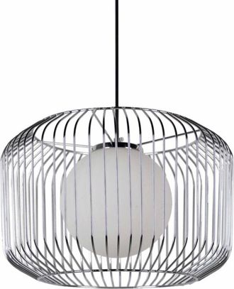 Adda Home Lampara Techo Metal Plateado Blanco 38x38x23 Cm