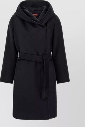 Max Mara wool hooded belted coat