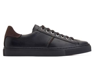 Base London Beck Leather Mens Trainers - Black - Size UK 10