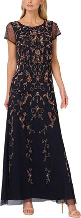 Adrianna Papell Beaded Blouson Gown