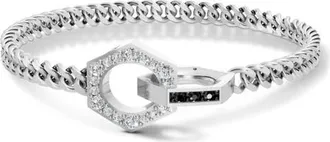 Off-white Hex Nut Duo Clasp Lab Grown Diamond Bracelet in Black/gunmetal at Nordstrom, Size 8