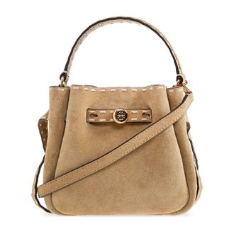 Tory Burch Tory Burch, Bucket Bags, female, Beige, Size: ONE SIZE Romy Suede Pick Stitch Bucket Bag