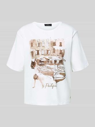 Monari T-Shirt mit Motiv-Print Modell City in Offwhite, Gr&ouml;&szlig;e 34
