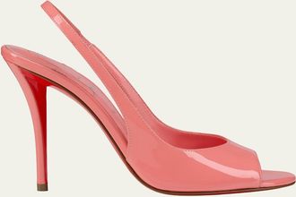 Christian Louboutin 100mm Sofia Z Patent Leather Slingback Pumps