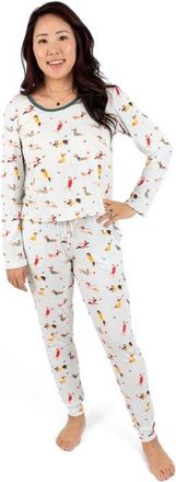 Leveret Womens Viscose Matching Family Holiday Pajamas, Reindeer & Polar Bear Prints in Dogs at Nordstrom, Size X-Small