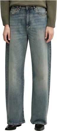 Benetton Wide Leg Jeans - Dames - Jeans - Grijs - Maat: W26 Denim