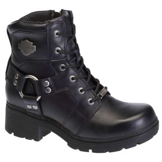 Harley-Davidson Harley Davidson Jocelyn Leather Womens Ankle Boots - Black - Size:UK 4.5