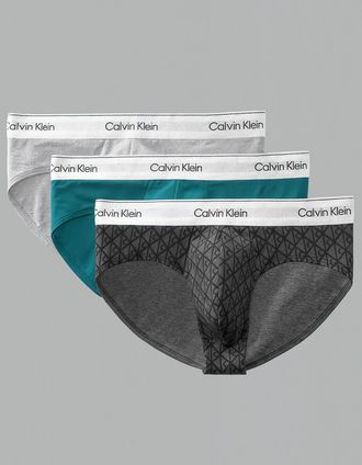 Calvin Klein Mens Icon Cotton Stretch 3-Pack Brief - Multi - XL