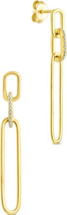 Sterling Forever Samantha CZ Paperclip Drop Earrings in Gold at Nordstrom Rack