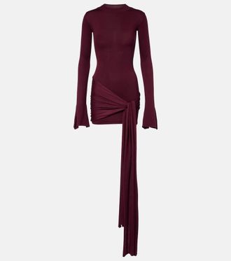 Aya Muse Draped silk-blend jersey minidress