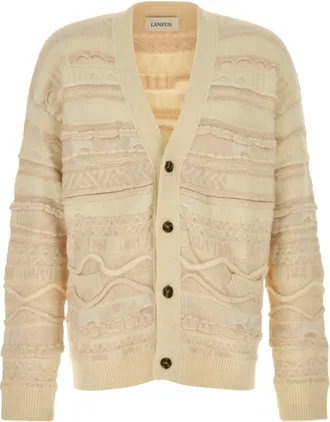 Laneus Beige V Neck Cardigans