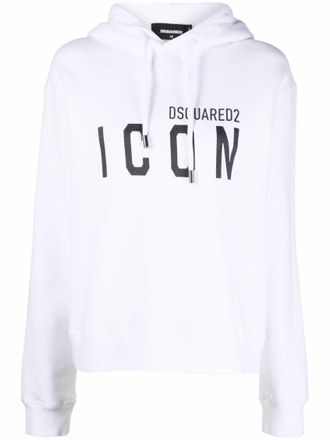 Dsquared2 White Icon cotton hoodie