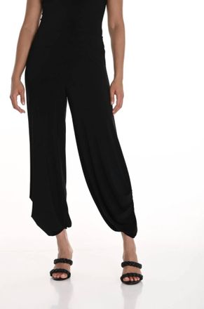 Frank Lyman Design Relaxed Cropped Knit Pull On Pants In Black