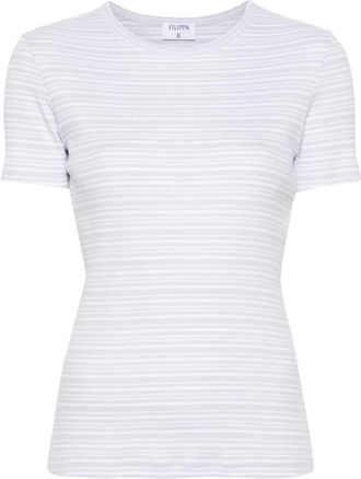 Filippa K Gestreept katoenen T-shirt - Dames - T-shirts - Blauw - M - Katoen - Tops