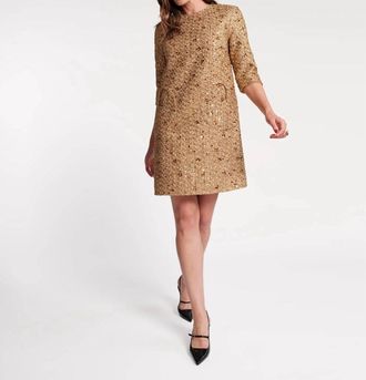 Frances Valentine Mod Sequin Dress In Gold