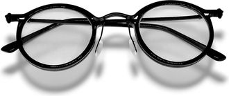 Generic Retro Round Anti-Blue Light Reading Glasses for Men & Women - Metal Frame Presbyopia Eyewear (Black, 3.5, x)