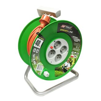 OEM Alargador De Jard&iacute;n Con Enrollador, Awtools, Modelo Garden Line 10m 3x1mm 10a 2300w, Ideal Para Exteriores, Cable Resistente, Pr&aacute;ctico, Seguro, F&aacute;cil 
