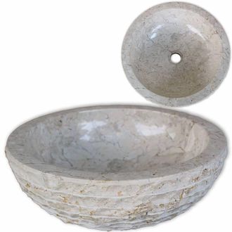 Berkfield Home Basin Marble 40 cm Cream