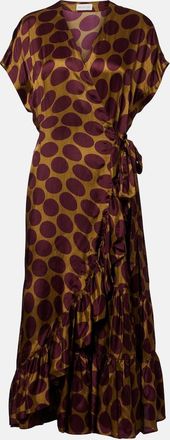 Dries Van Noten Abito a portafoglio in raso a pois