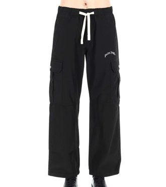 Palm Angels Black Relaxed Cargo Trousers