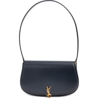 Saint Laurent Mini Voltaire Leather Shoulder Bag in Deep Blue at Nordstrom