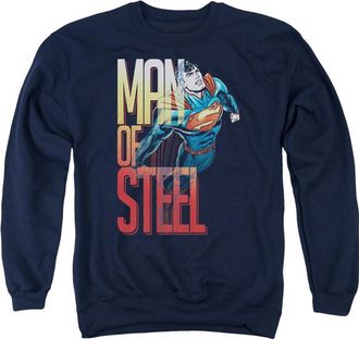 Gildan Superman Steel Flight Adult Crewneck Sweatshirt