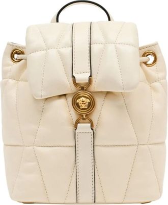 Versace Backpacks, female, White, Size: ONE SIZE Kleio Quilted Nappa Backpack