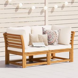 vidaXL Sof&aacute; De Jard&iacute;n 2 Plazas Con Cojines Madera Maciza De Acacia Vidaxl