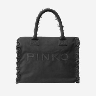 Pinko Pinko Baumwoll-Shopper-Tasche mit Logo
